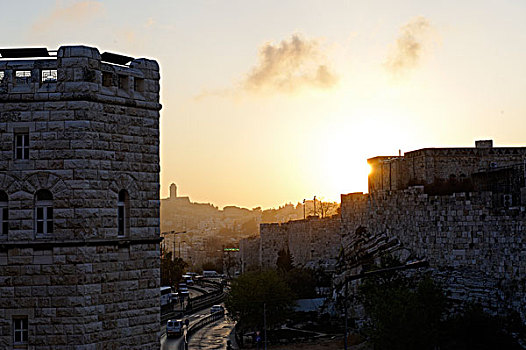 老城,早晨,亮光,客人,房子,耶路撒冷,以色列,中东