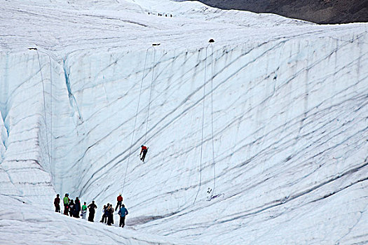 冰,攀登,根,冰河,兰格尔圣伊莱亚斯,兰格尔圣伊莱亚斯国家公园,阿拉斯加,美国
