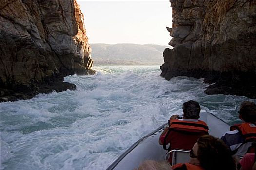 快艇,乘,横图,瀑布,西澳大利亚,澳大利亚