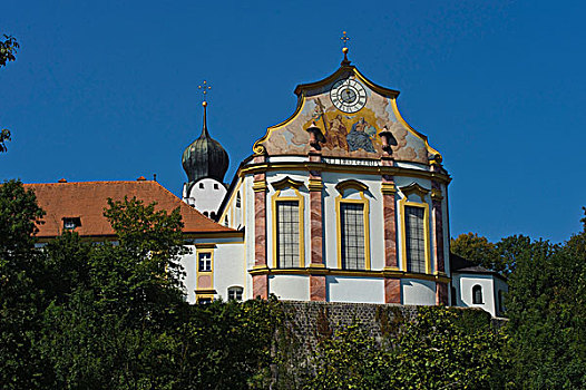 修道院教堂,教堂,上巴伐利亚,巴伐利亚,德国,欧洲