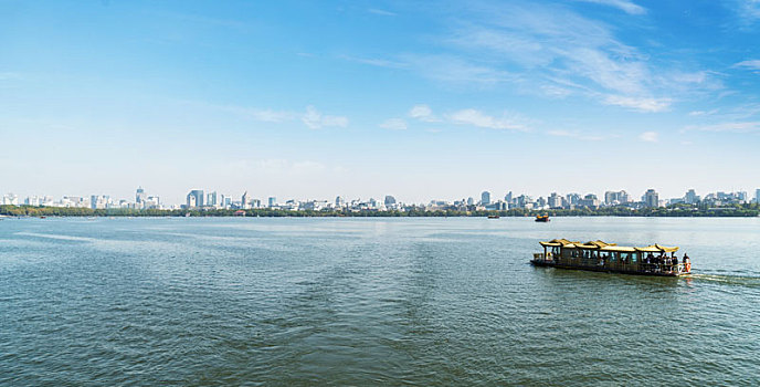 杭州西湖城市天际线