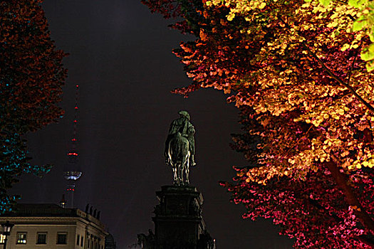 菩提树,道路,弗雷德里克,纪念建筑,电视,塔,节日,2009年,柏林,德国,欧洲