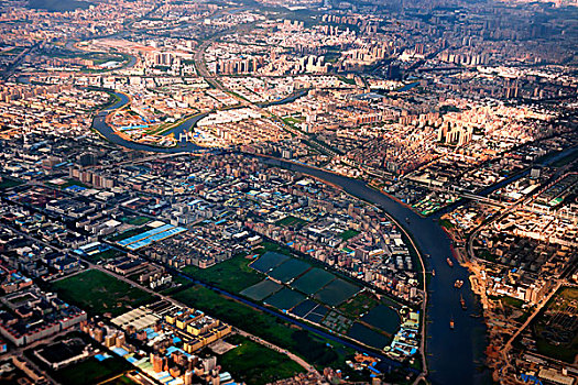 城市,建筑,河流,水系,航拍