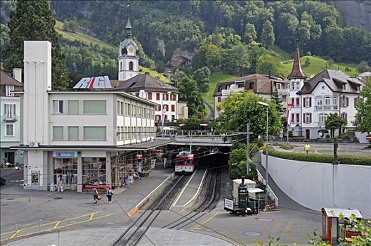 基站,齿轨铁路,瑞士,欧洲