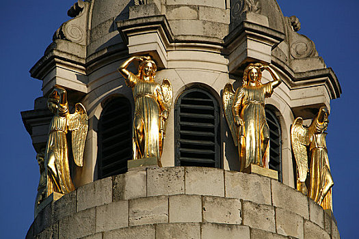 雕塑,尖顶,教堂,教区教堂,伦敦,英格兰