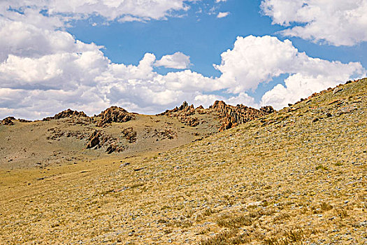 蒙古,省,山,高,荒芜,山谷,风景,地形