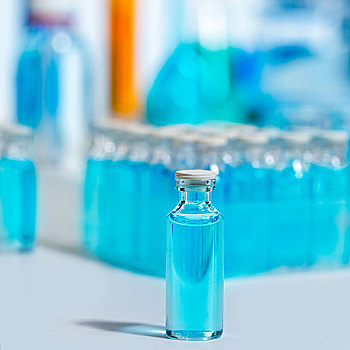 化学品,科学,实验室,试管,蓝色,玻璃瓶