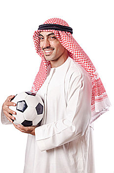 阿拉伯人,足球,白色背景