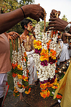 花环,大宝森节,节日,泰米尔纳德邦,印度南部,印度,亚洲