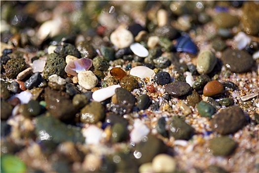 彩色,海滩,石头