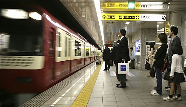 日本,东京,地铁,站台,线条,列车长