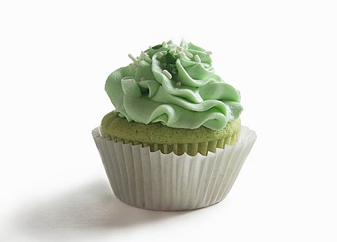 绿色,杯形蛋糕,浇料,洒料