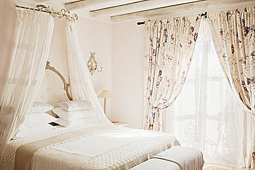 床,篷子,奢华,卧室