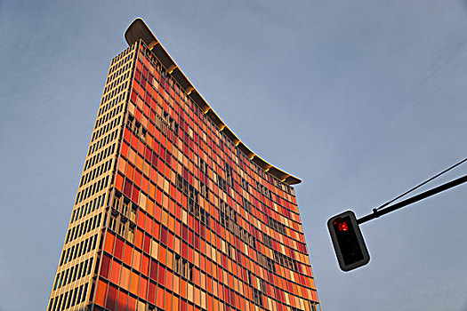德国,柏林,塔型建筑物,橙色,窗户,建筑师