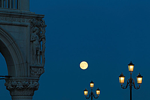 满月,广场,威尼斯,威尼托,意大利