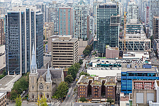 摩天大楼,温哥华,加拿大,北美