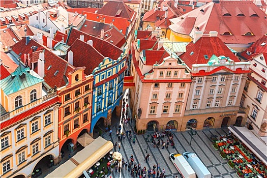 航拍,俯视,老城广场,布拉格,捷克共和国