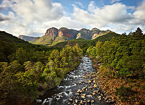 三茅屋岩,河,布莱德河峡谷,全景,路线,普玛兰加省,南非,非洲