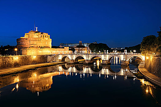 著名,旅游胜地,夜晚,罗马,意大利