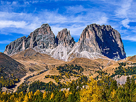 多,左边,中间,右边,白云岩,南蒂罗尔,意大利,欧洲