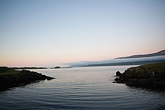 黎明,水景,冰岛