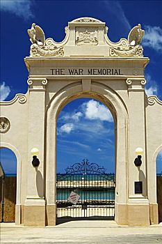 夏威夷,瓦胡岛,怀基基海滩,拱道,特写,二战,纪念,游泳池