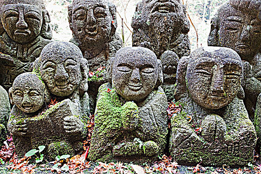 雕塑,花园,庙宇,岚山,京都府,近畿地区,本州,日本