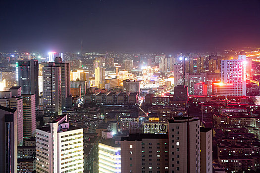 新疆乌鲁木齐城市繁华夜景