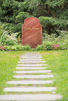 墓地,石头,著名,电影明星,树林,斯德哥尔摩,斯德哥尔摩县,瑞典,欧洲