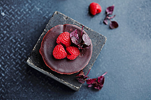 巧克力,点心,树莓