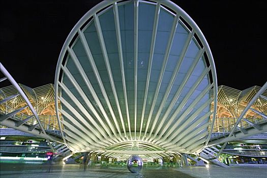 葡萄牙,里斯本,入口,东方,火车站,设计,建筑师,工程师,圣地亚哥