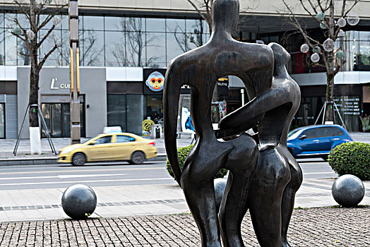 重庆城市风光-南滨路城市雕塑