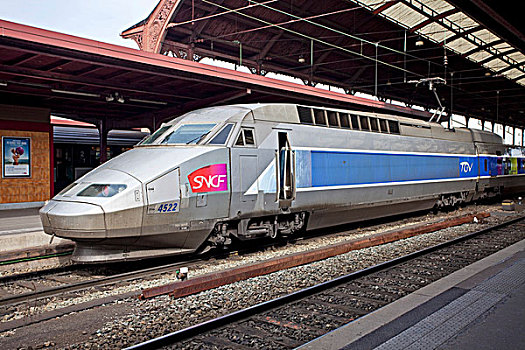 高速火车,高,速度,罐,向上,斯特拉斯堡,中心,车站,阿尔萨斯,法国,欧洲