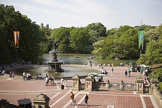 喷泉,中央公园,纽约,美国