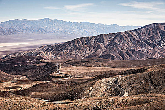 风景,弯路,死亡谷国家公园,加利福尼亚,美国