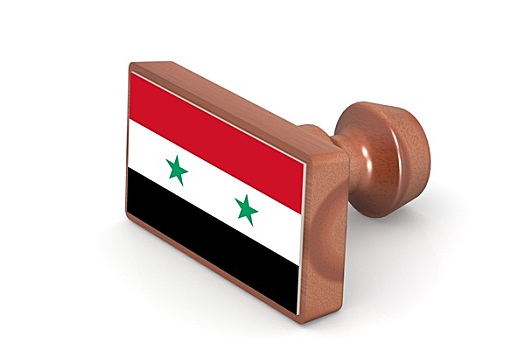 木质,图章,叙利亚,旗帜