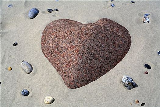 心形,石头,沙子