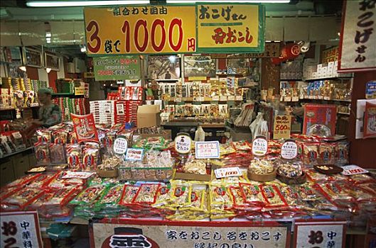 日本,东京,浅草寺,购物街,传统,甜,商店
