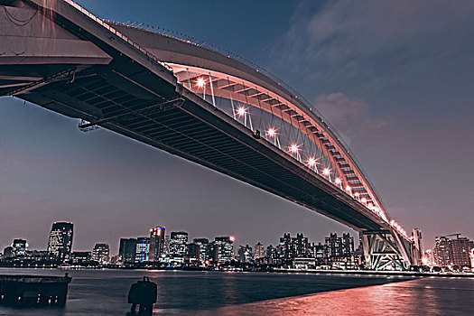 上海卢浦大桥夜景