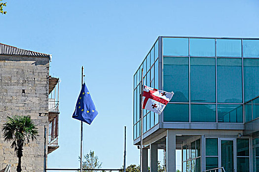 乔治亚,乔治时期风格,欧盟盟旗,飞