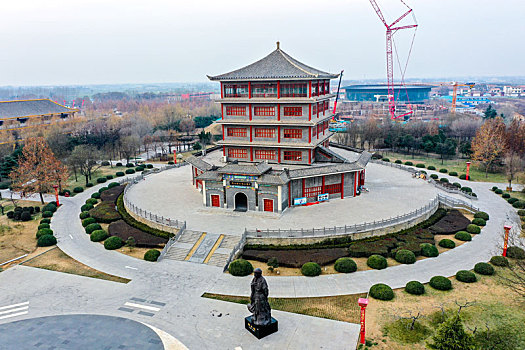 航拍河南焦作温县中国太极拳博物馆