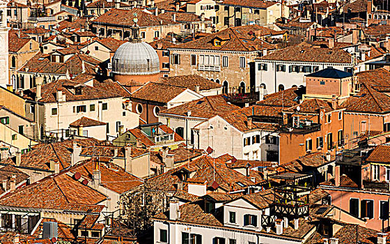 风景,上方,屋顶,历史,中心,威尼斯,威尼托,意大利,欧洲