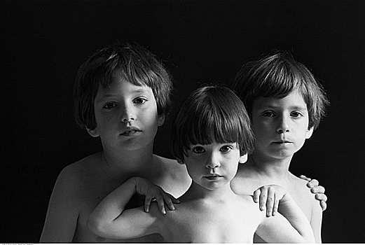 肖像,三个男孩