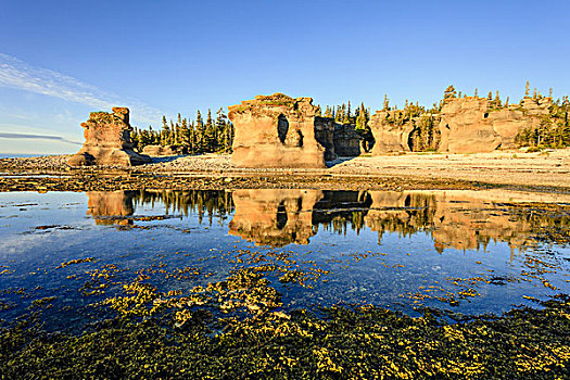 独块巨石,日出,群岛,国家公园,自然保护区,加拿大,区域,魁北克