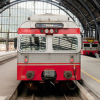 火车,轨道,火车站,卑尔根,挪威
