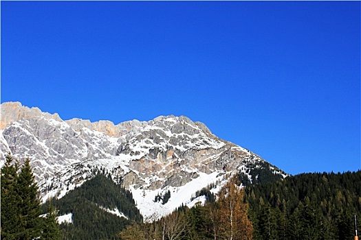 冬天,奥地利,山,阿尔卑斯山