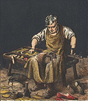 鞋匠,修理,靴子,1867年,艺术家
