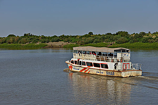 观光,船,尼罗河,苏丹,非洲