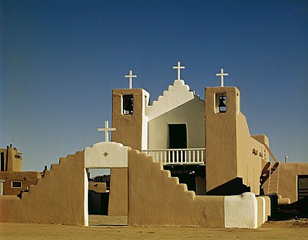 建筑,小教堂,教堂,陶斯普韦布洛,新墨西哥,美国