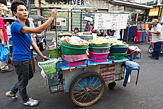 街道,食物,餐饮摊,道路,曼谷